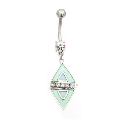 Surgical Steel 14 Gauge Luxe Modz Pastel Diamond Belly Ring - photo 9