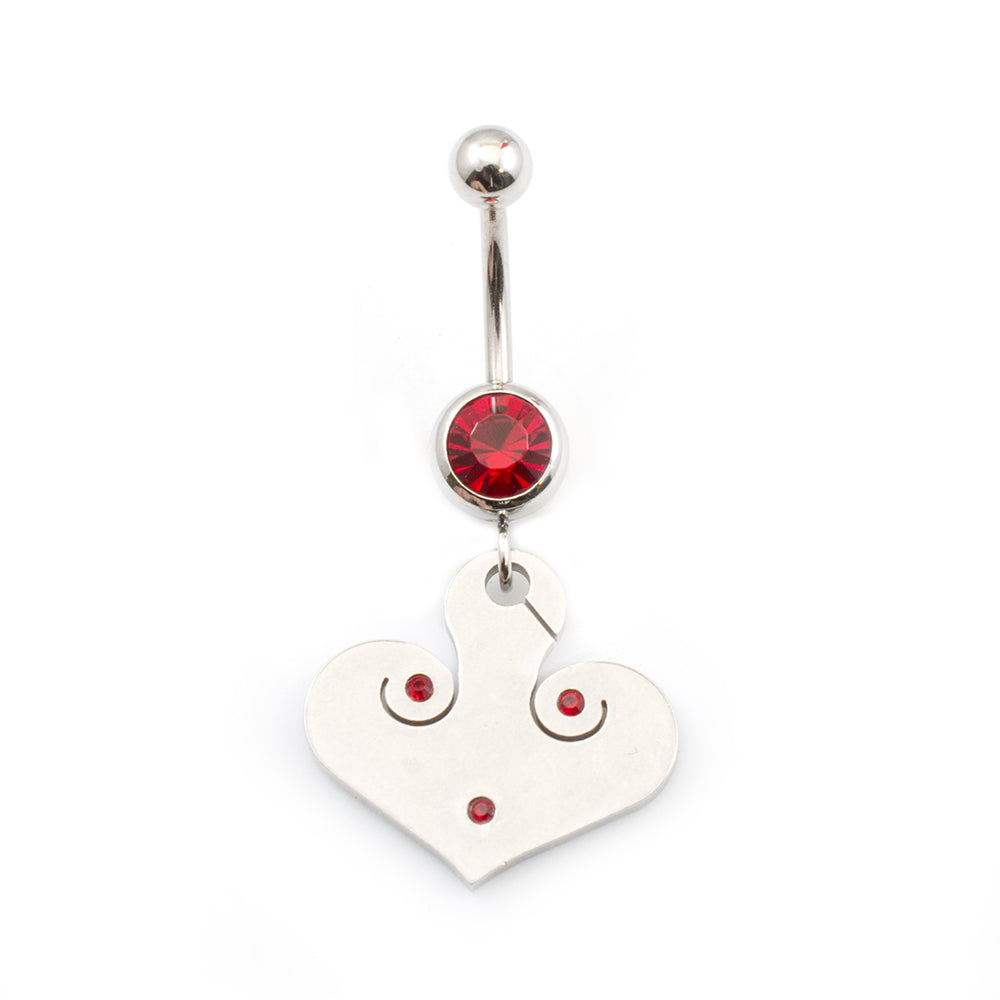 Surgical Steel 14 Gauge Belly Ring with Tribal Etched CZ Dangle - photo 6