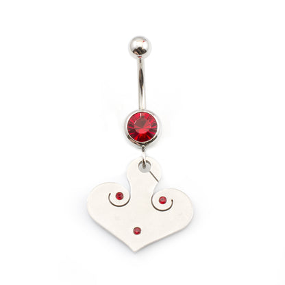 Surgical Steel 14 Gauge Belly Ring with Tribal Etched CZ Dangle - photo 6