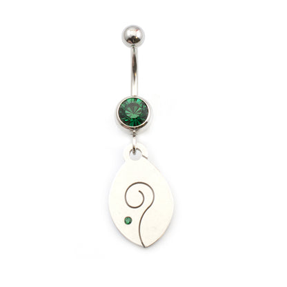 Surgical Steel 14 Gauge Belly Ring with Tribal Fish CZ Dangle - photo 3