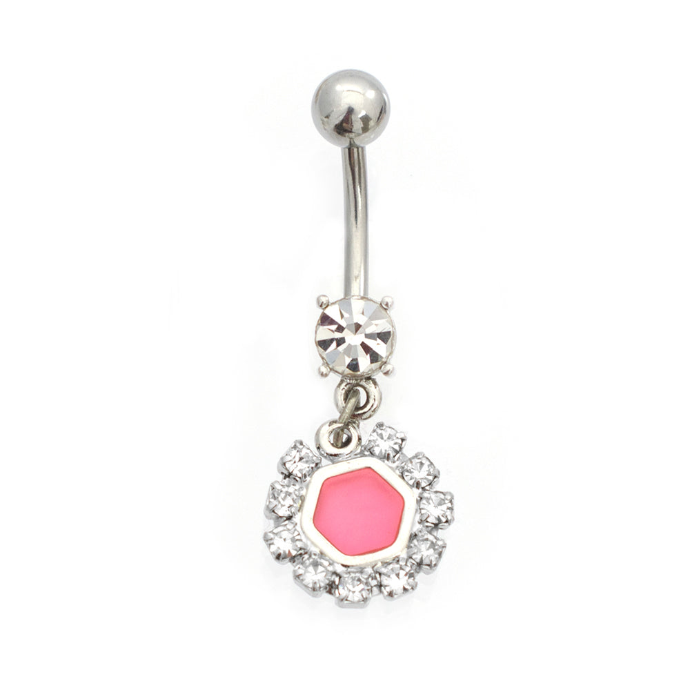 Surgical Steel 14 Gauge Luxe Modz Pastel Flake Dangle Belly Ring - photo 2