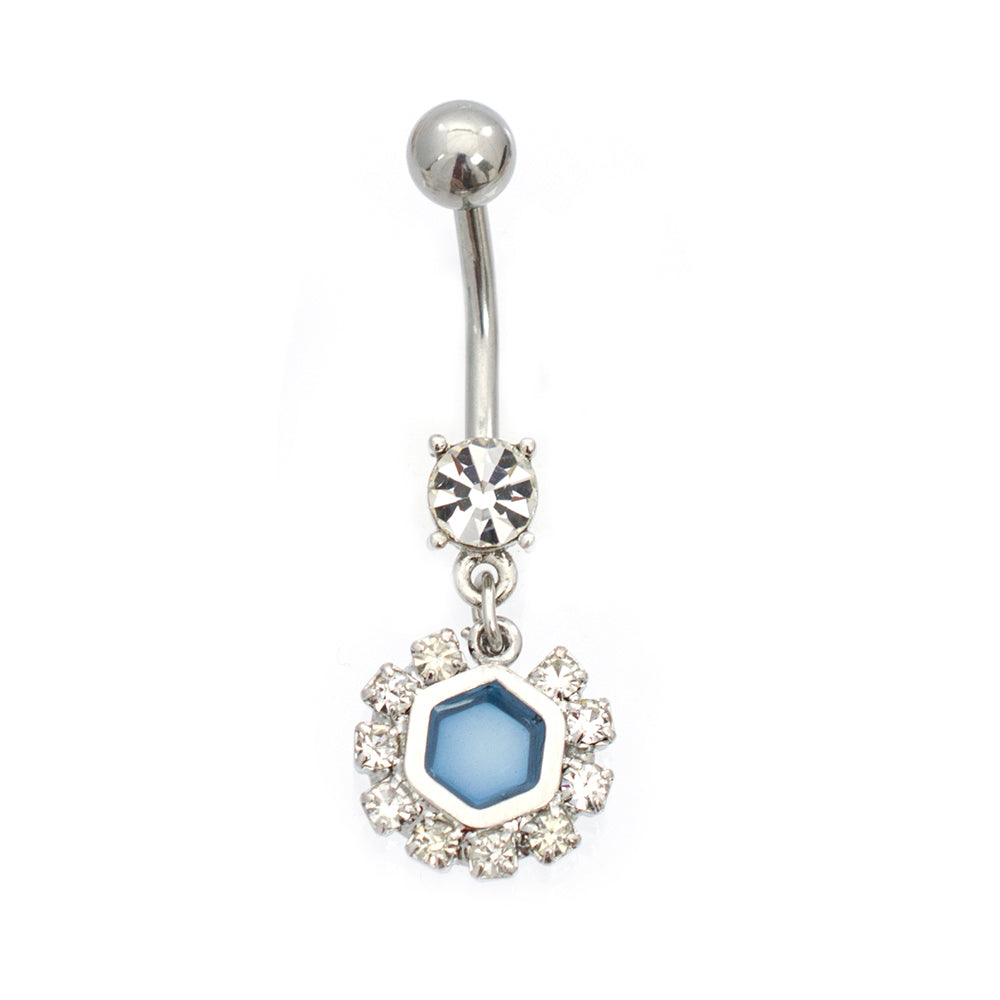 Surgical Steel 14 Gauge Luxe Modz Pastel Flake Dangle Belly Ring - photo 3