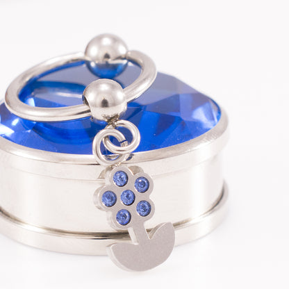 Surgical Steel 14 Gauge Captive Belly Ring with Silver Flower - photo 7