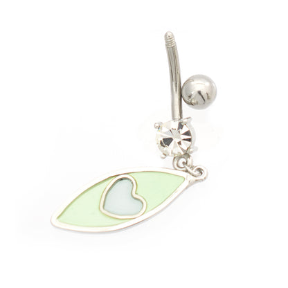 Surgical Steel 14 Gauge Luxe Modz Pastel Eye Dangle Heart Belly Ring - photo 6