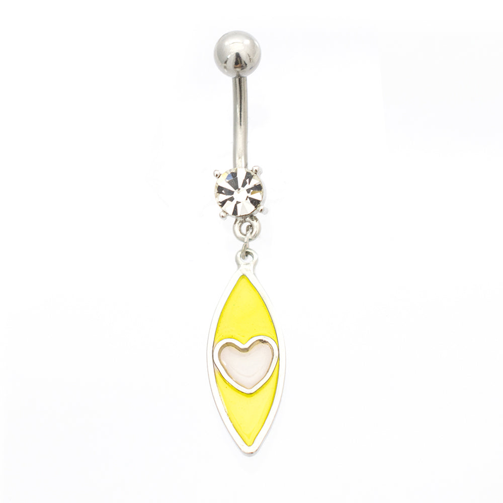 Surgical Steel 14 Gauge Luxe Modz Pastel Eye Dangle Heart Belly Ring - photo 7
