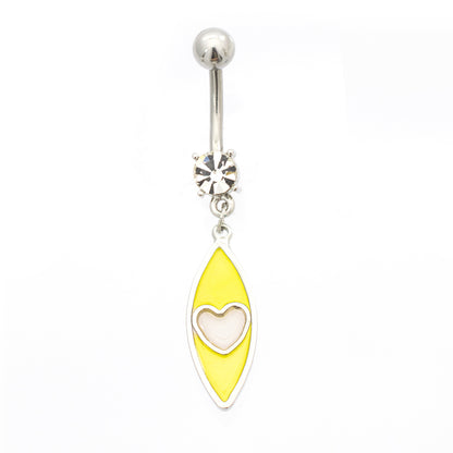 Surgical Steel 14 Gauge Luxe Modz Pastel Eye Dangle Heart Belly Ring - photo 7