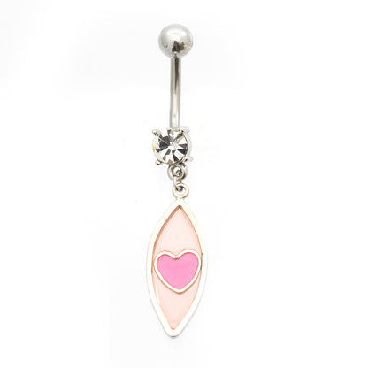 Surgical Steel 14 Gauge Luxe Modz Pastel Eye Dangle Heart Belly Ring - photo 9