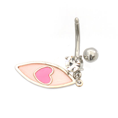 Surgical Steel 14 Gauge Luxe Modz Pastel Eye Dangle Heart Belly Ring - photo 2