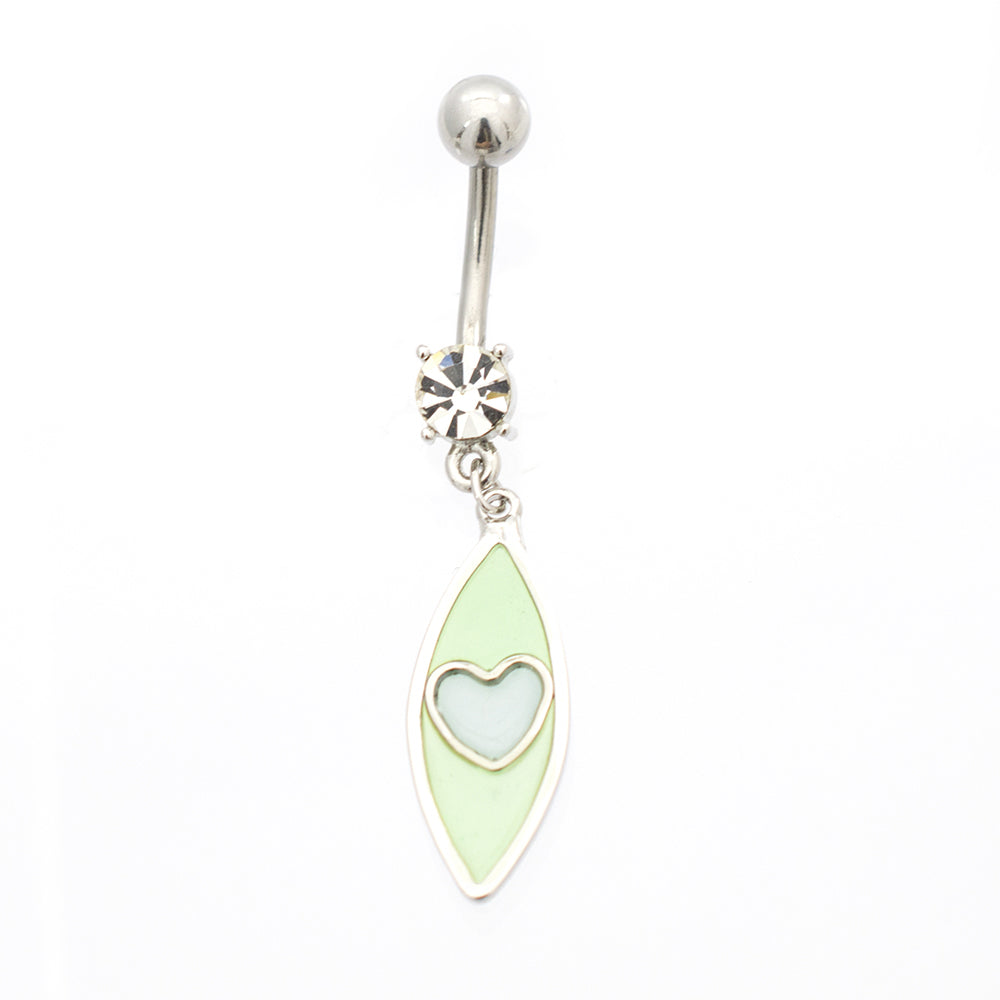 Surgical Steel 14 Gauge Luxe Modz Pastel Eye Dangle Heart Belly Ring - photo 5