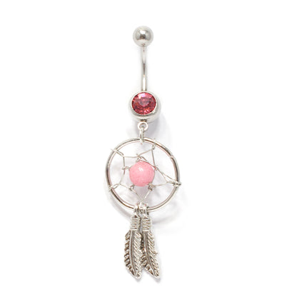 Surgical Steel 14 Gauge Belly Ring with Dangle Dreamcatcher - photo 6
