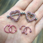 Surgical Steel 14G Paved Ball End Captive & Circular Rings - 6 Pack