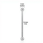 Titanium industrial barbell with ball ends
