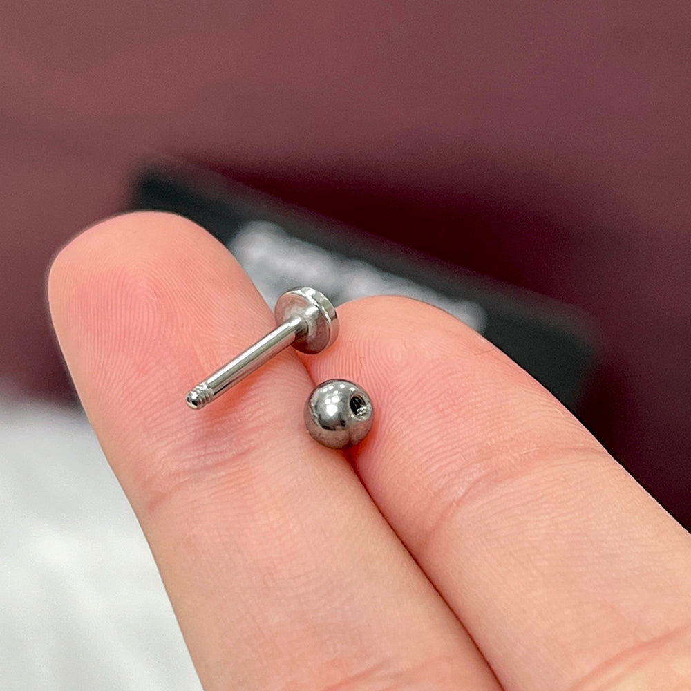 Surgical Steel 14 Gauge Labret Stud with 8 Ball Logo - photo 2