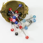 Surgical Steel 14G Straight Barbells Clear Acrylic Ends - 20 Pack