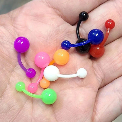 Bio-Flex Acrylic 14 Gauge Flexible Belly Ring - 8 Pack - photo 2