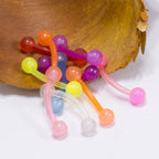 Bioflex 16 Gauge Flexible Acrylic Curved Barbells 8mm - 10 Pack