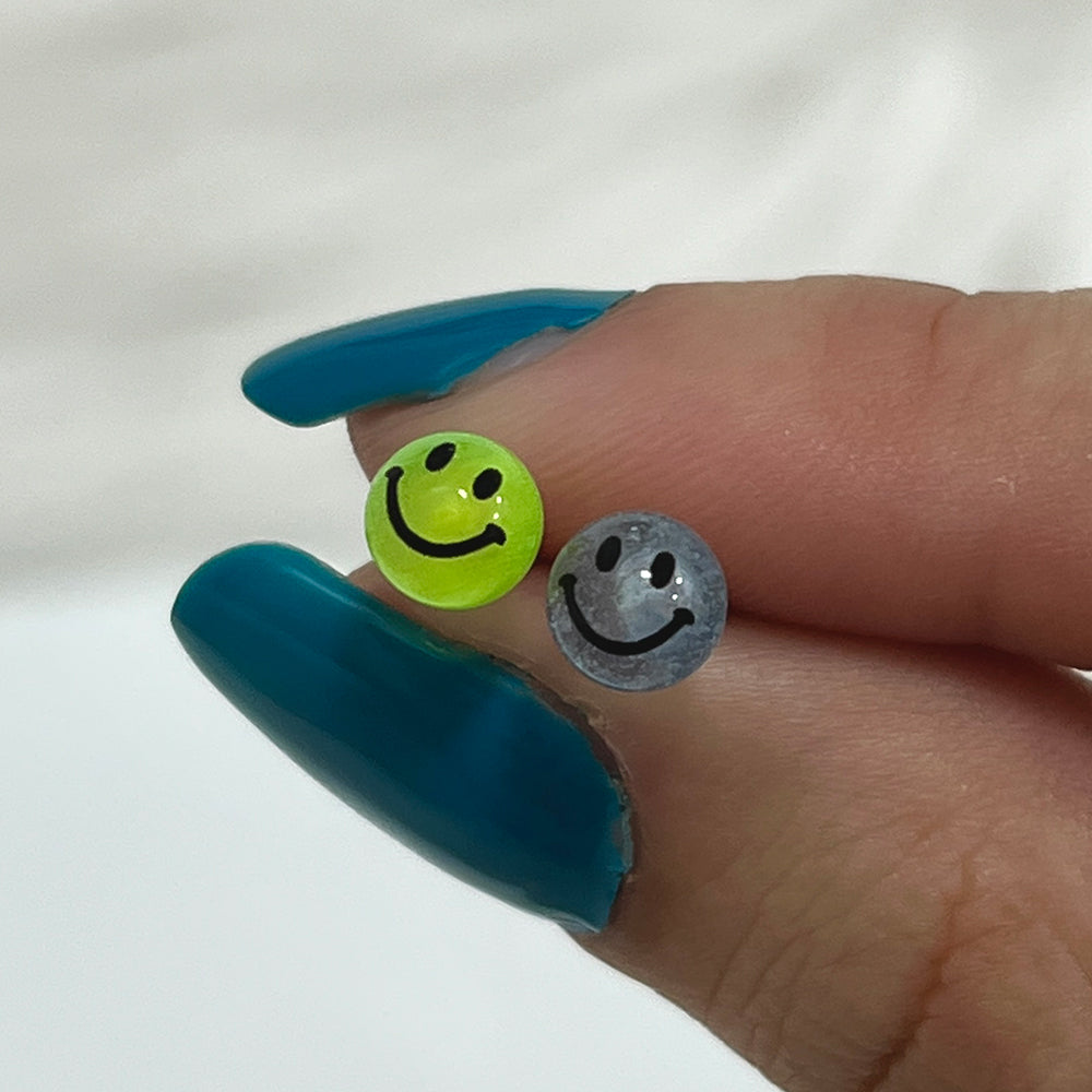 Surgical Steel 14 Gauge Tongue Barbell with Glow Smiley Face Ball - photo 4
