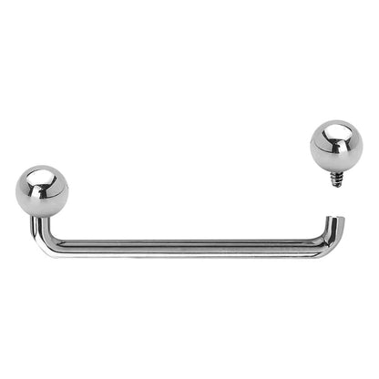 Surgical Steel 14 Gauge Barbell Staple Surface with Ball Ends