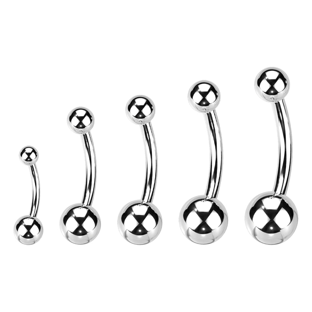 Titanium Belly Ring 14G 8mm to 14mm with Solid Curved Bar - photo 4