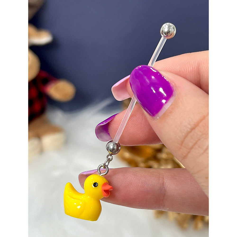 PTFE Bioflex 14 Gauge Dangle Duck Pregnancy Belly Ring