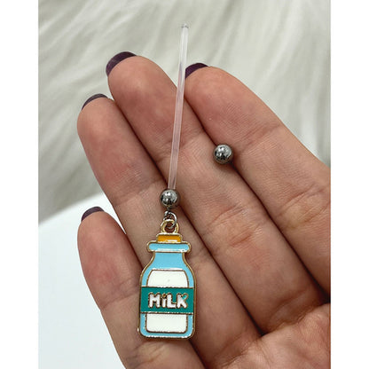 Bioflex Pregnancy Belly Ring 14G 38mm with Milk Bottle Dangle - photo 3