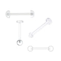 Bioflex 14 Gauge Clear Retainer Barbell 16mm - 4 Pack