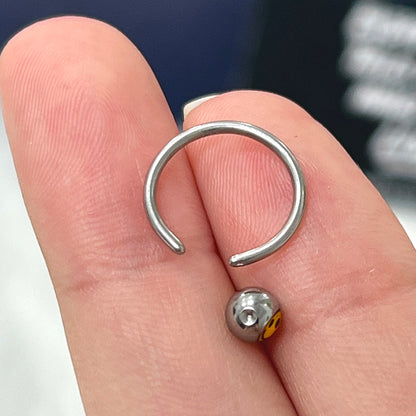 Surgical Steel 14 & 16 Gauge Captive Bead Ring with Smile Emoji - photo 3