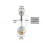 Titanium 14 Gauge Double CZ Belly Button Ring 14mm