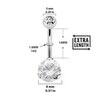 Surgical Steel 14 Gauge Crystal CZ Belly Button Ring