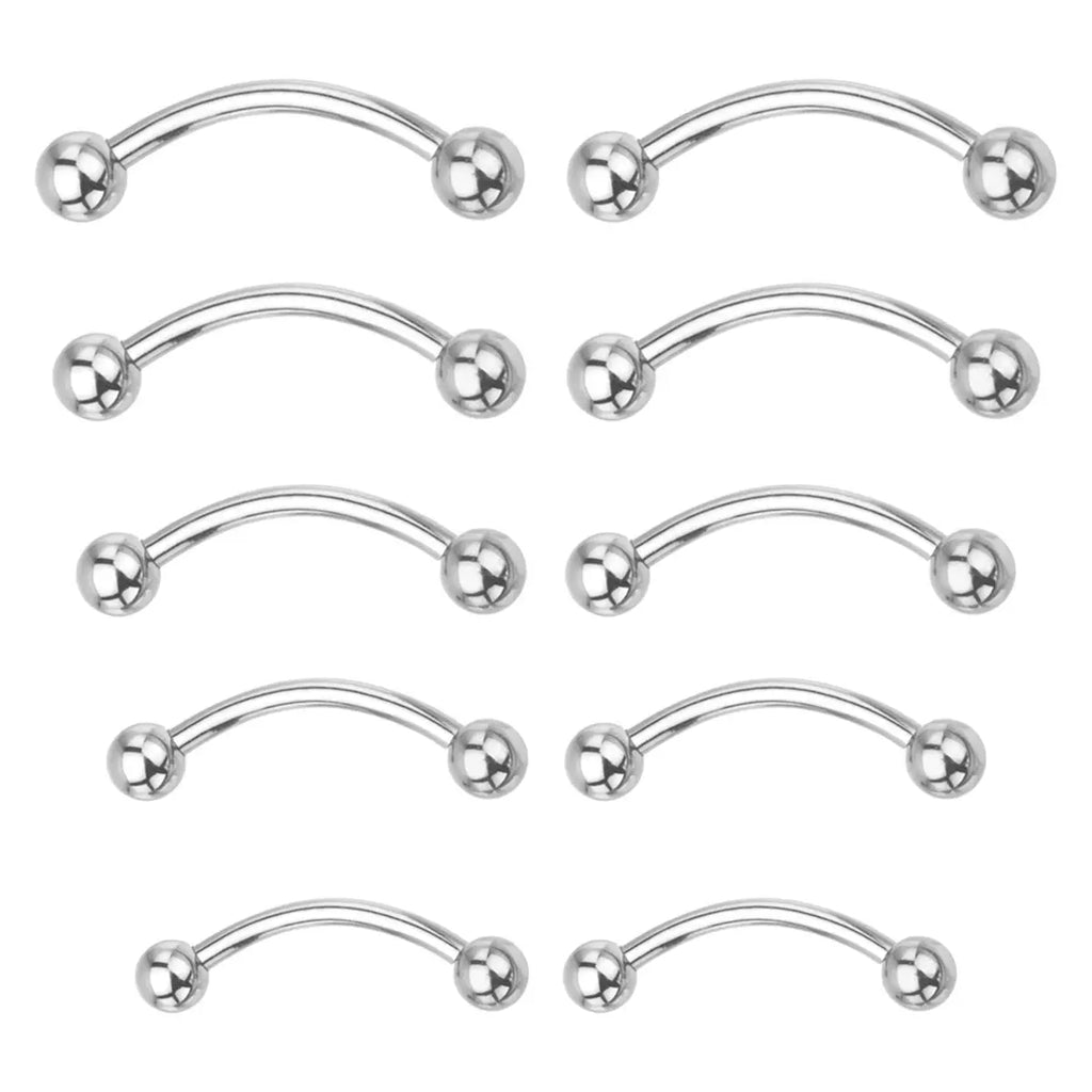 Surgical Steel 14 Gauge Curved Barbell with Ball End
