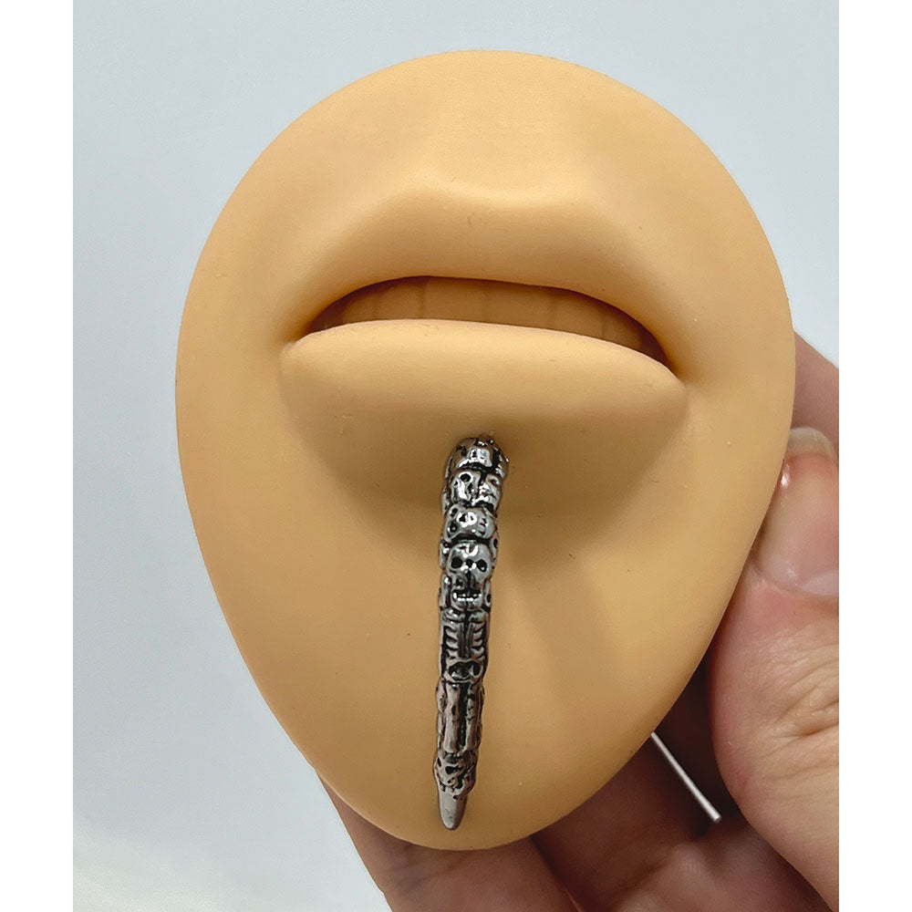 Surgical Steel 14 Gauge Curved Labret Stud with Gothic Skull Claw - photo 4