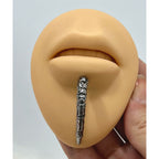 Surgical Steel 14 Gauge Curved Labret Stud with Gothic Skull Claw - photo 4