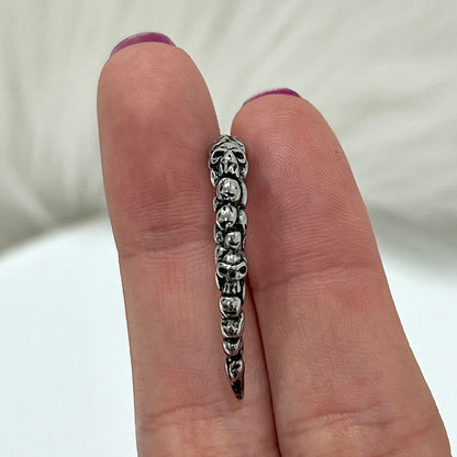 Surgical Steel Curved Labret Stud 14G 10mm with Gothic Long Claw Skull - photo 4