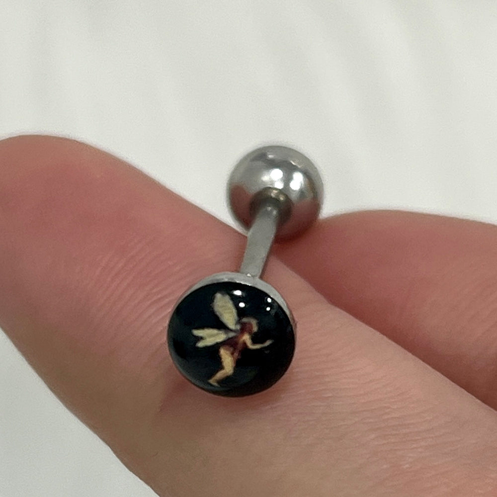 Surgical Steel 14 Gauge Tongue Barbell with Cute Fairy - photo 3