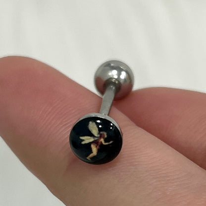 Surgical Steel 14 Gauge Tongue Barbell with Cute Fairy - photo 3