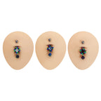 Surgical Steel CZ Spike Curved Belly Button Ring