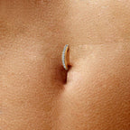 14K Solid Gold 14 Gauge CNG Set CZ Hinged Belly Button Ring