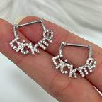 Surgical Steel 14 Gauge Paved CZ Lick Me Nipple Shield 12mm - Pair