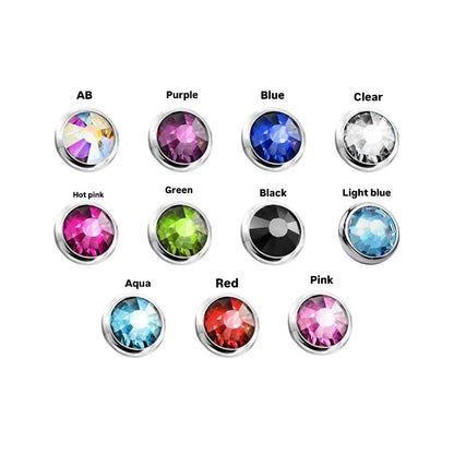 Surgical Steel 14 Gauge CZ Dermal Anchor Tops Bezel Gems - 11 Pack - photo 3