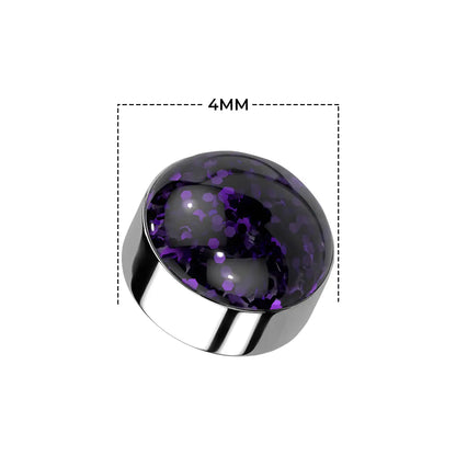 Surgical Steel Glitter Dome CZ Dermal Anchor Top 14G 4mm - 8 Colors - photo 2