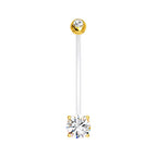 Bioflex 14 Gauge Belly Button Pregnancy Ring with Gold Double CZ - photo 2