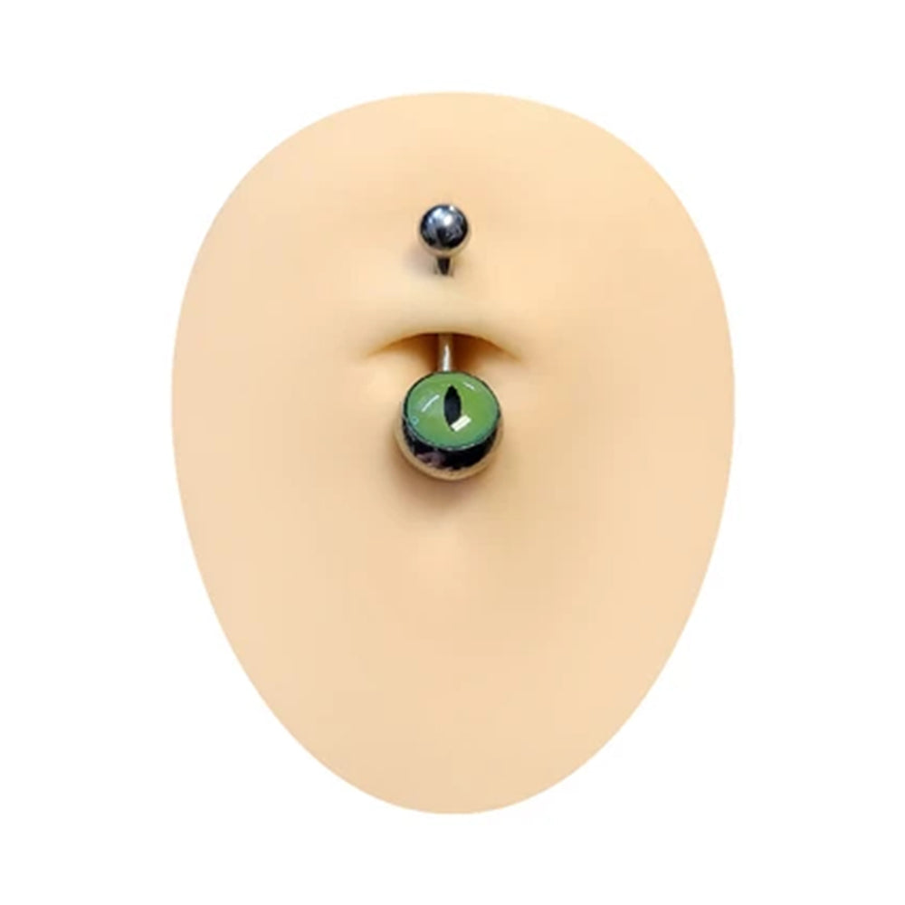 Surgical Steel 14 Gauge Belly Ring with Cat's Eye - photo 3