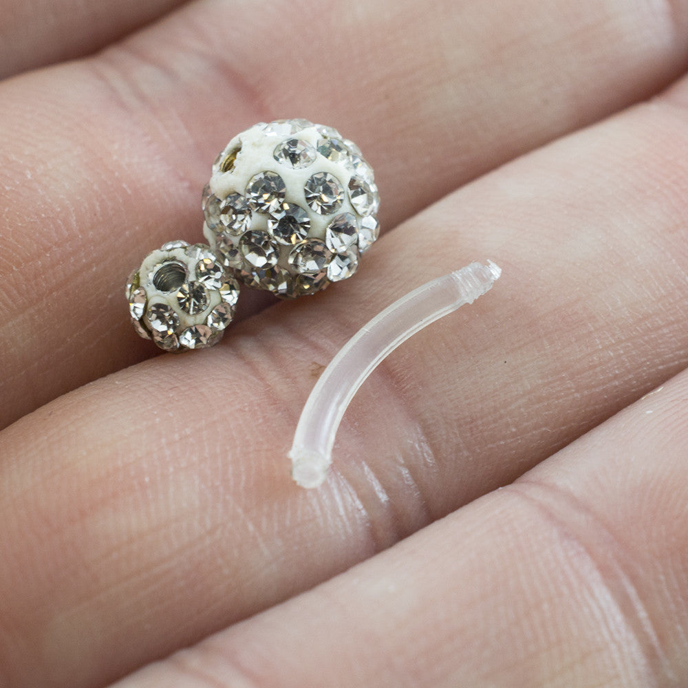 Bioflex Acrylic 14 Gauge Belly Button Ring with Ferido Ball - 5 Pack - View 3