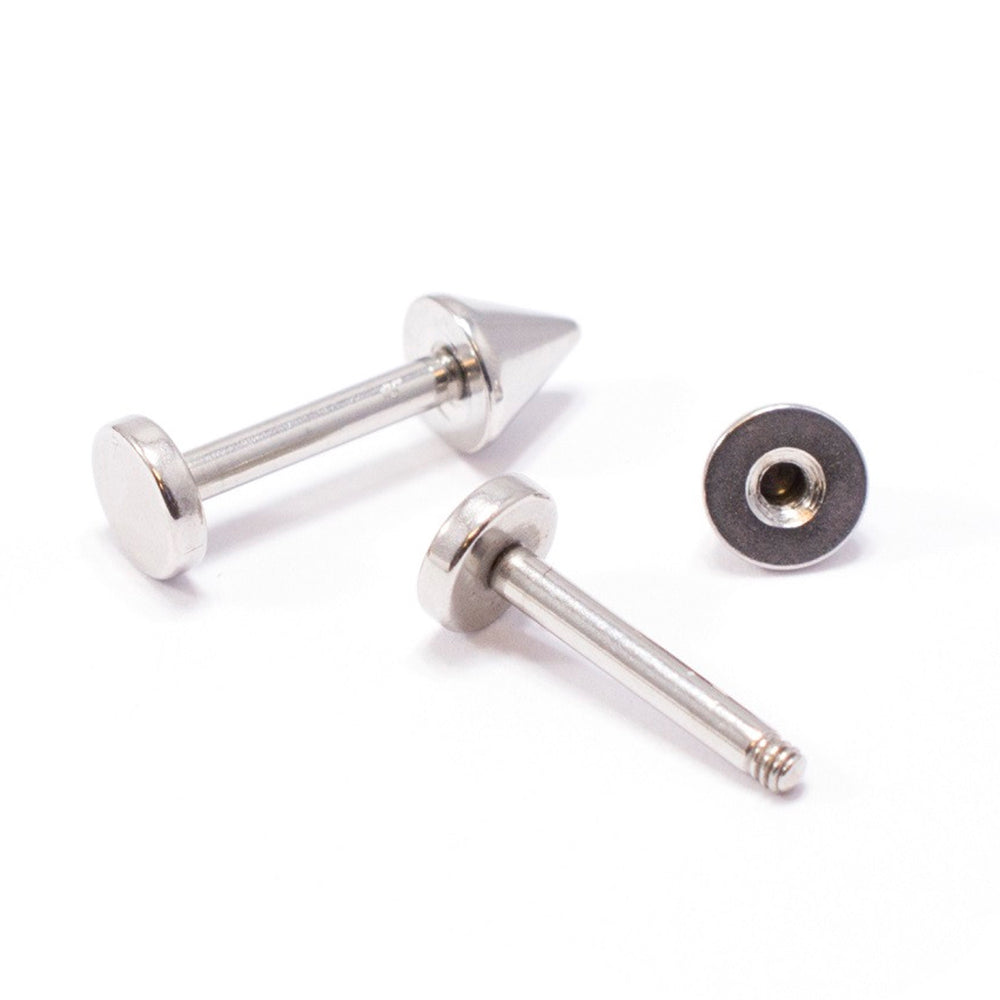 Surgical Steel 14 Gauge Labret Stud with Spike - Pair - photo 2