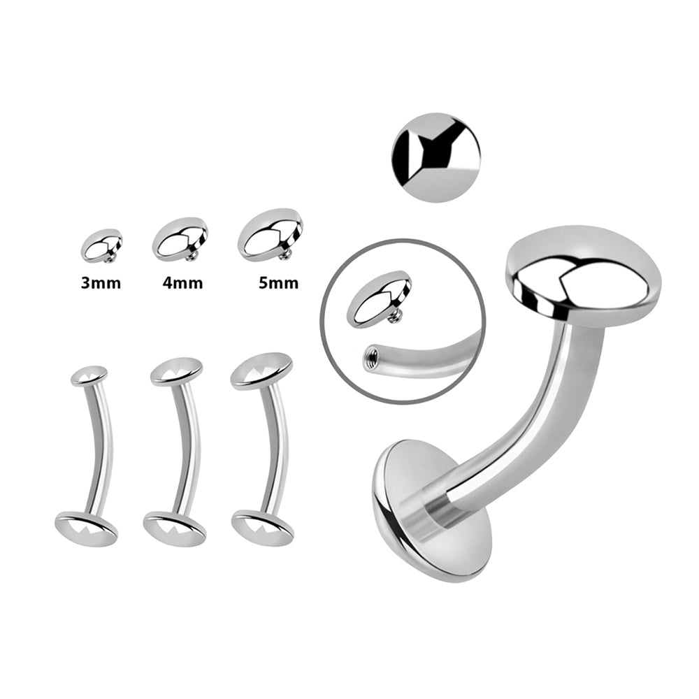 Titanium floating belly ring with flat dome top