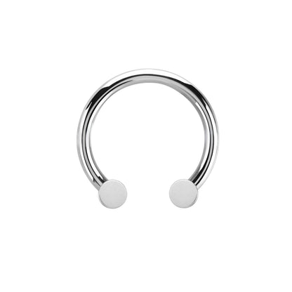 Titanium Horseshoe Circular Barbell 14G 10mm & 12mm with Flat Balls - photo 5