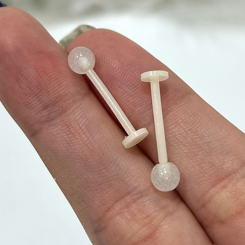 Bioflex 14 Gauge Flat Back Labret Stud Glow Retainer - Pair - photo 4