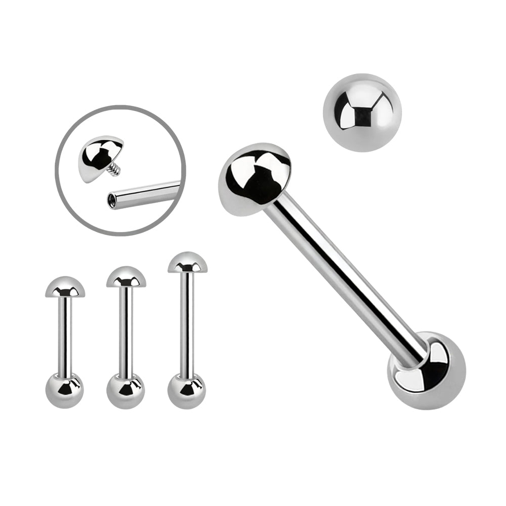 Titanium 14 Gauge Straight Barbell with Half Ball - photo 3
