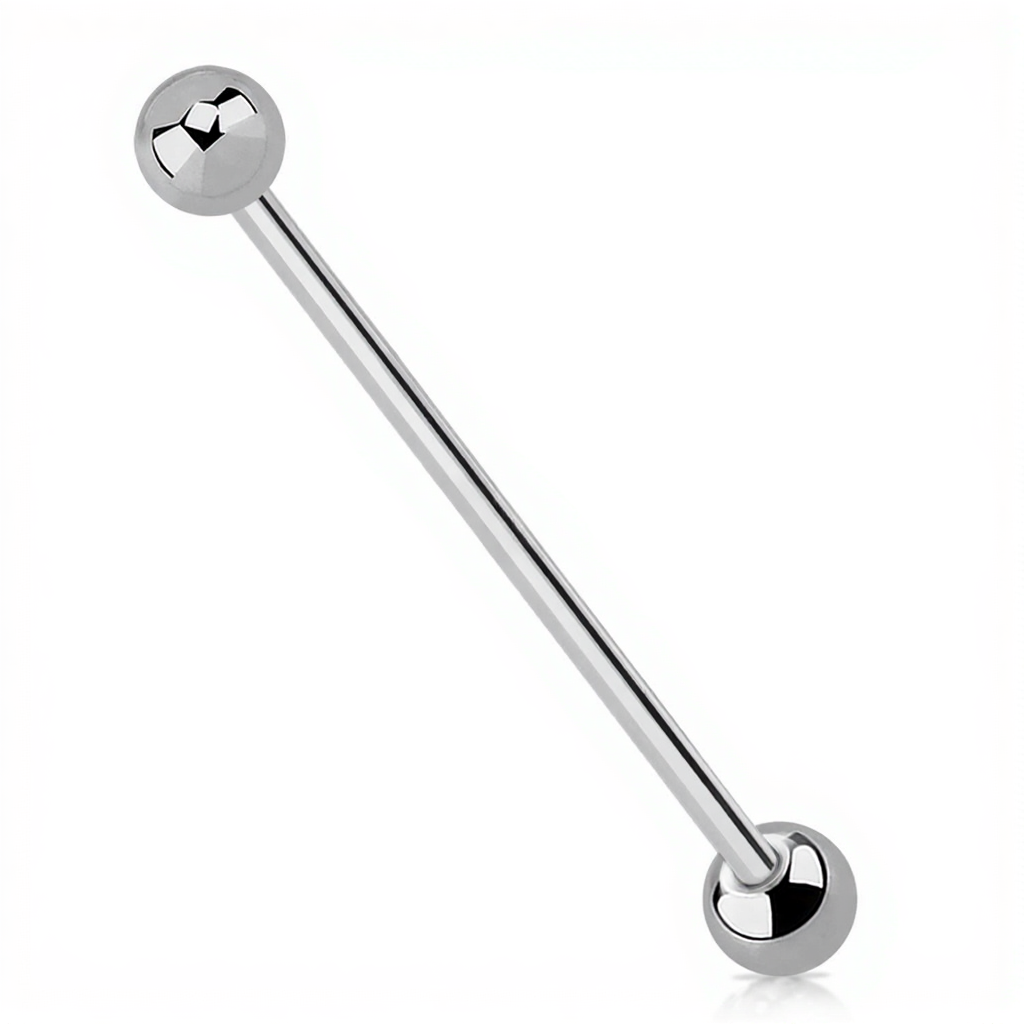 Titanium industrial barbell with ball ends