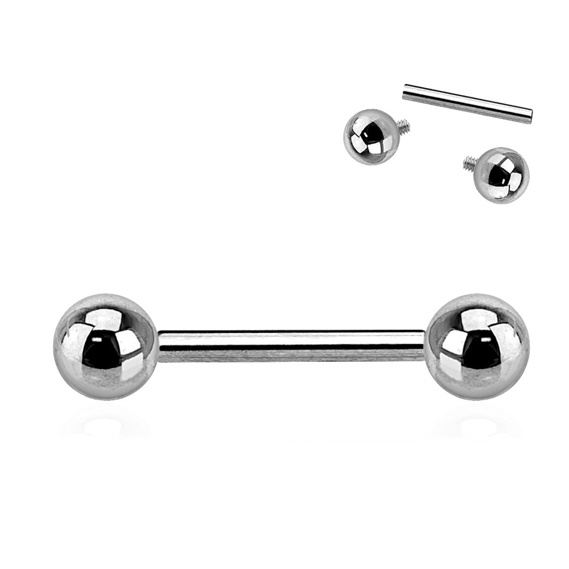 Titanium 14 Gauge Straight Barbell with 4mm Ball - 5/16 Inch